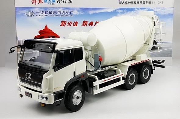 1:24 Diecast Faw Jiefang Concrete Mixer Truck Collectible Model