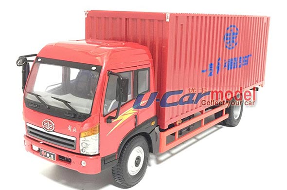 1:24 Scale Diecast 2010 Faw Jiefang Box Truck Collectible Model