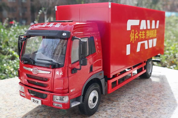 1:24 Diecast Faw Jiefang VH Box Truck Collectible Model Red