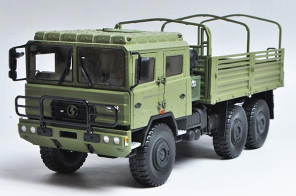1:24 Scale Diecast Shacman SX2150 Army Truck Collectible Model