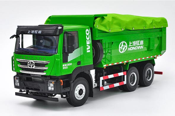 1:24 Diecast Hongyan Genlyon Dump Truck Collectible Model Green