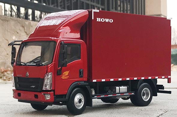 1:24 Diecast Sinotruk Howo Box Truck Collectible Model Red