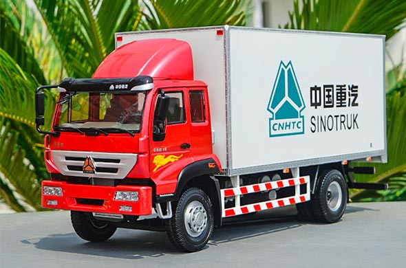1:24 Scale Diecast Sinotruk Huanghe Box Truck Collectible Model