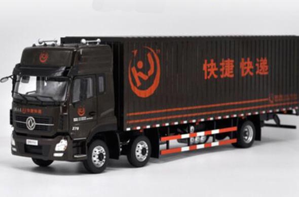 1:24 Diecast Dongfeng Tianlong Truck Model KJ Painting Black
