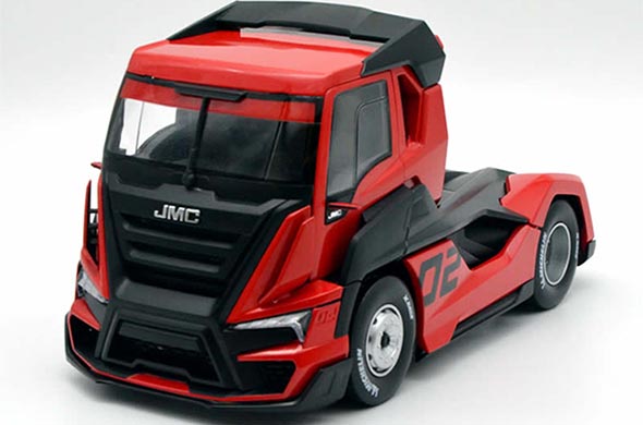 1:24 Scale Diecast JMC Tractor Unit Collectible Model Red-Black