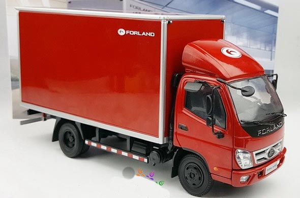 1:24 Diecast Foton Forland Box Truck Collectible Model Red