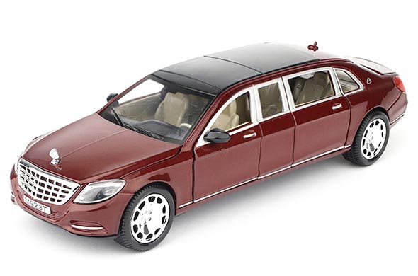 1:24 Scale Diecast Mercedes Benz Maybach Toy Black / Wine Red
