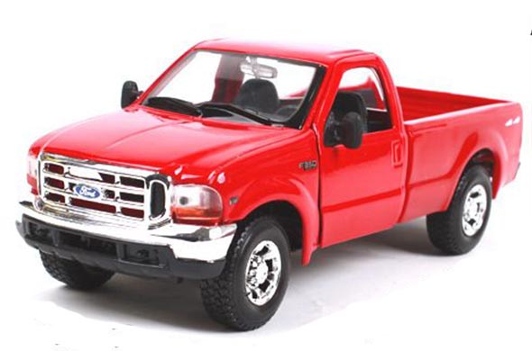 1:27 Scale Diecast Ford F-350 Pickup Truck Model Red By Maisto