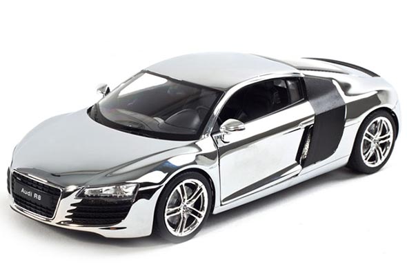 1:24 Diecast 2007 Audi R8 Coupe Collectible Model Silver Welly