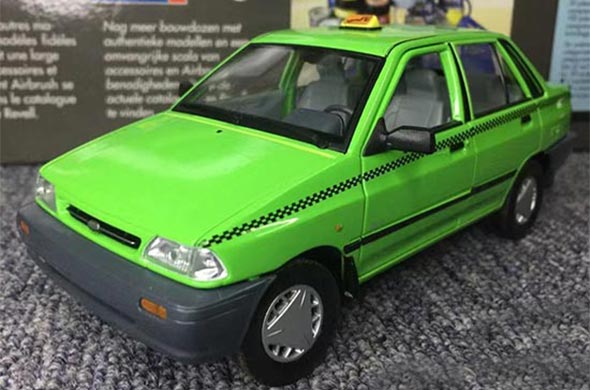 1:24 Scale Taxi Diecast Kia Pride Collectible Model By Welly