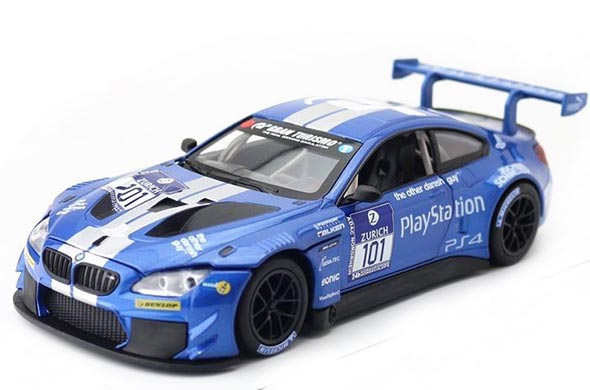 1:24 Scale Diecast BMW M6 GT3 Collectible Model Blue